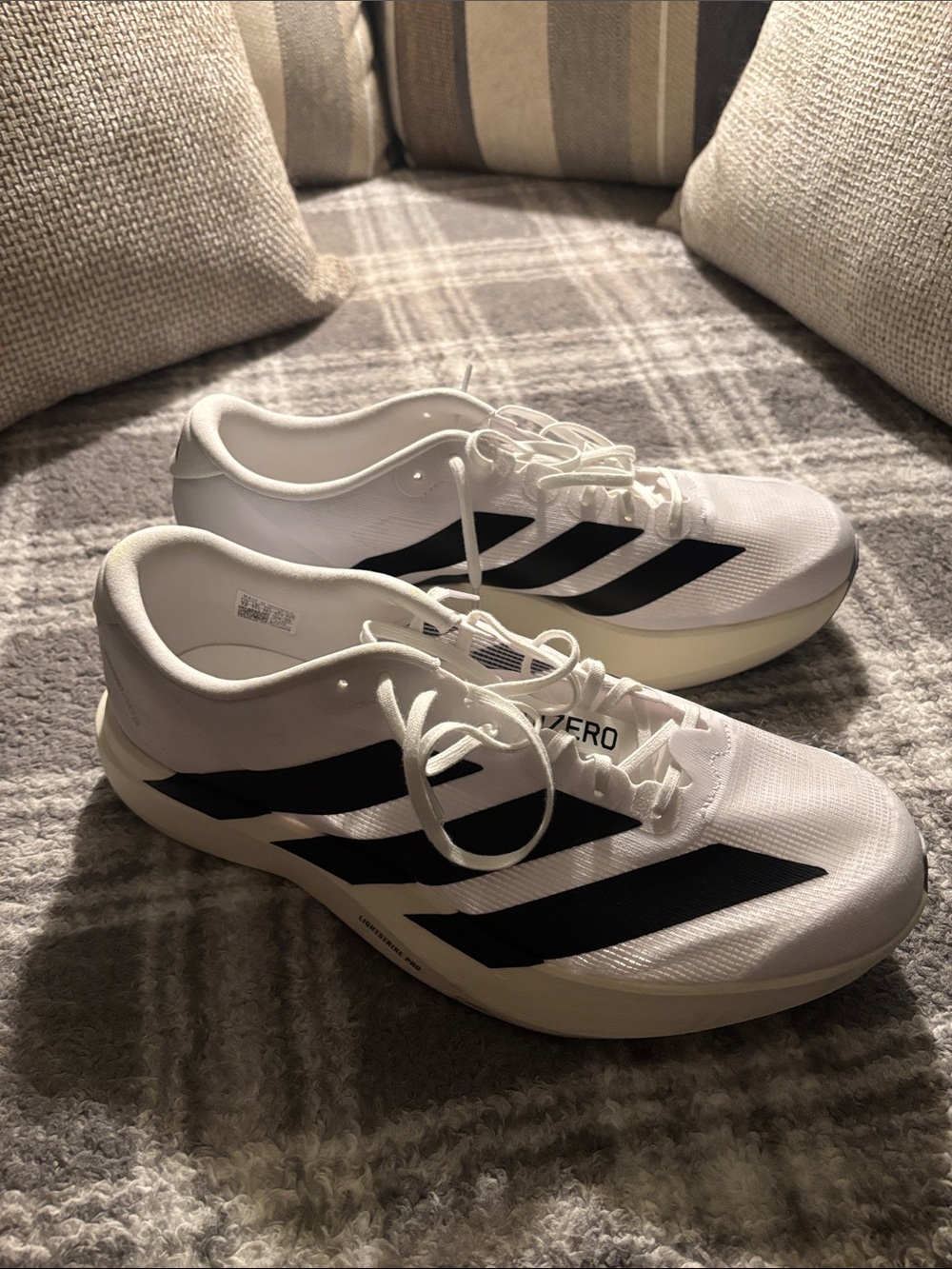 Adidas EVO SL Woven White & Black Running Shoes - Lightweight Men’s Trainer